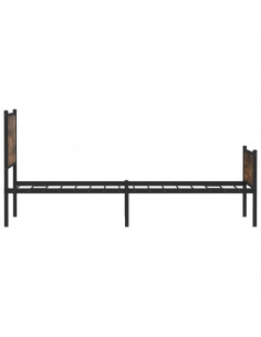 Giroletto con Testiera e Pediera Metallo Rovere Fumo 107x203 cm