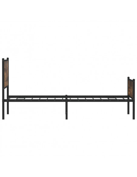 Giroletto con Testiera e Pediera Metallo Rovere Fumo 107x203 cm