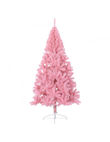 Albero di Natale Artificiale a Metà con Supporto Rosa 180cm PVC