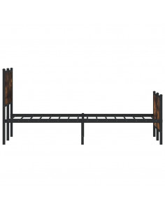 Giroletto con Testiera e Pediera Metallo Rovere Fumo 120x190 cm