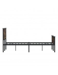 Giroletto con Testiera e Pediera Metallo Rovere Fumo 140x200 cm