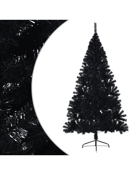 Albero di Natale Artificiale a Metà con Base Nero 240 cm PVC