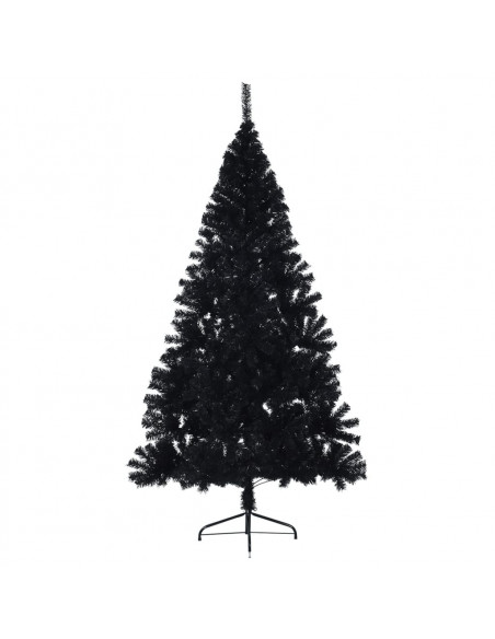Albero di Natale Artificiale a Metà con Base Nero 240 cm PVC