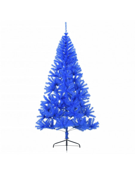 Albero di Natale Artificiale a Metà con Supporto Blu 240 cm PVC