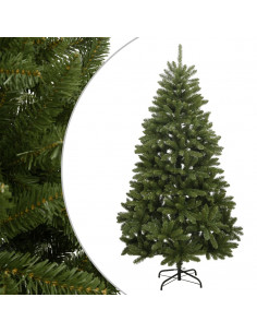 Albero di Natale Artificiale Incernierato con Base Verde 210 cm 2