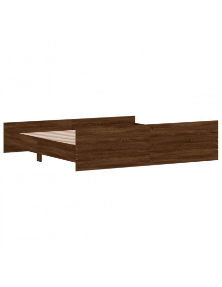 Giroletto con Testiera e Pediera Rovere Marrone 200x200 cm