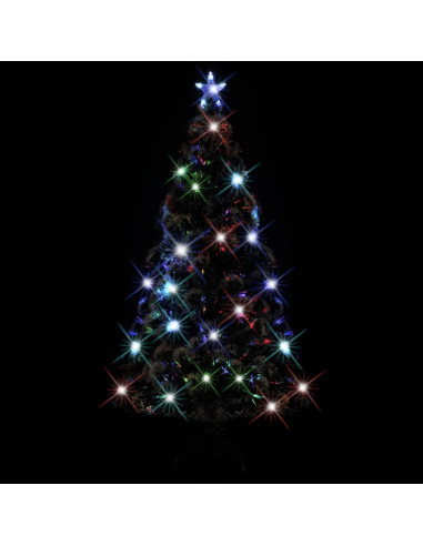 Albero di Natale Preilluminato con Supporto e LED 180 cm Fibra Ottica