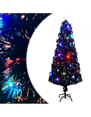Albero di Natale Preilluminato con Supporto 240 cm Fibra Ottica