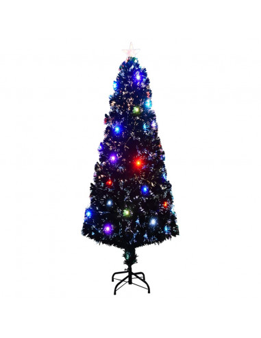 Albero di Natale Preilluminato con Supporto 240 cm Fibra Ottica