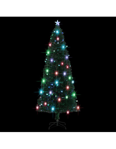Albero di Natale Preilluminato con Supporto 240 cm Fibra Ottica