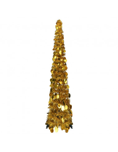 Albero di Natale Artificiale Apribile Dorato 120 cm PET
