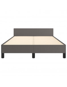 Giroletto con Testiera Grigio 120x190 cm in Similpelle