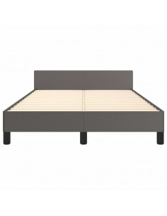 Giroletto con Testiera Grigio 120x190 cm in Similpelle