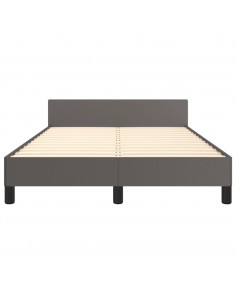 Giroletto con Testiera Grigio 120x190 cm in Similpelle