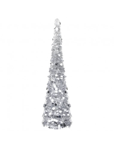 Albero di Natale Artificiale Apribile Argento 150 cm PET