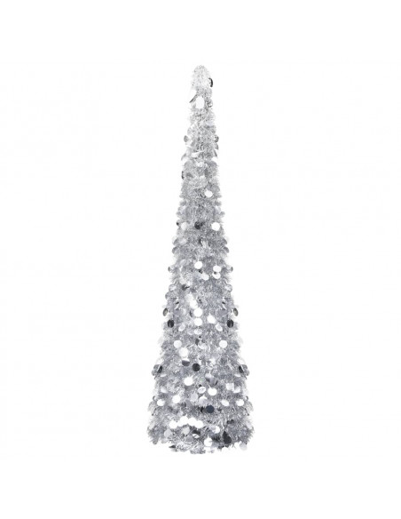 Albero di Natale Artificiale Apribile Argento 150 cm PET