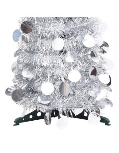 Albero di Natale Artificiale Apribile Argento 150 cm PET