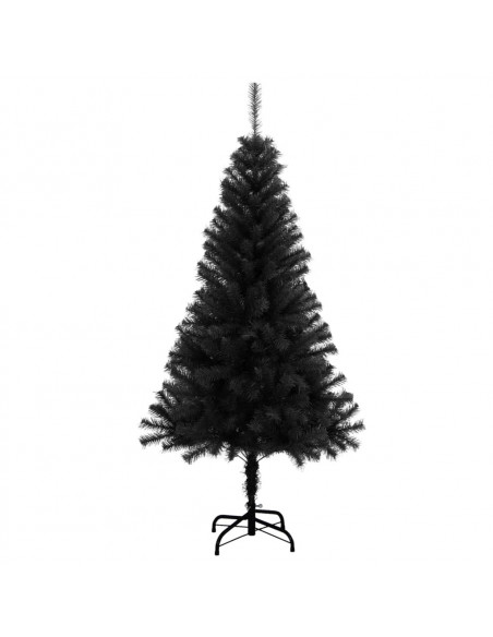 Albero di Natale Artificiale Sottile con Base Nero 150 cm PVC