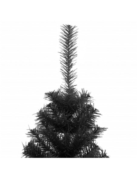 Albero di Natale Artificiale Sottile con Base Nero 150 cm PVC