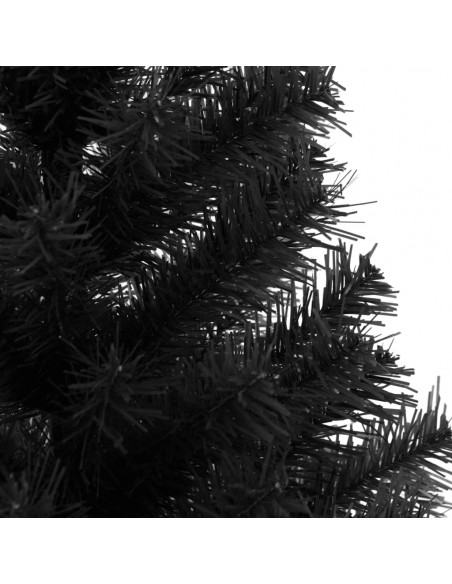 Albero di Natale Artificiale Sottile con Base Nero 150 cm PVC