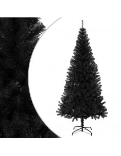 Albero di Natale Artificiale Sottile con Base Nero 180 cm PVC 2