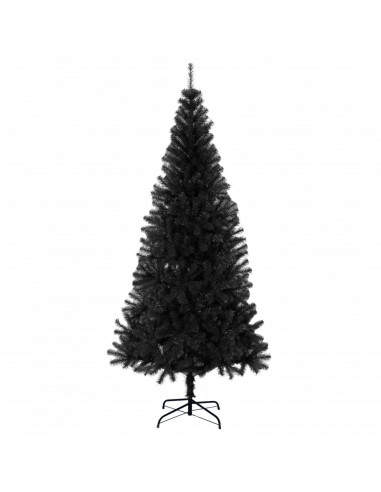 Albero di Natale Artificiale Sottile con Base Nero 180 cm PVC