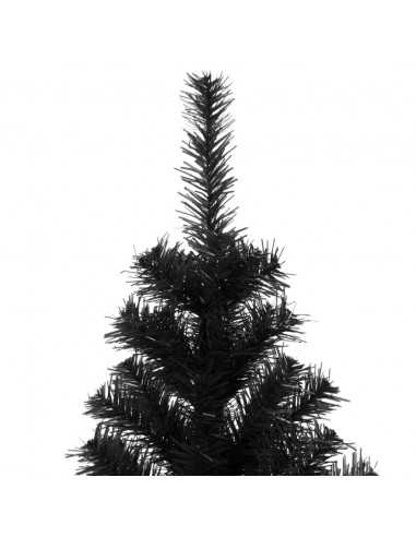 Albero di Natale Artificiale Sottile con Base Nero 180 cm PVC