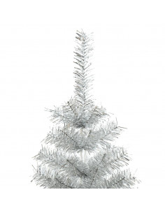 Albero di Natale Artificiale con Supporto Argento 210 cm PET 2