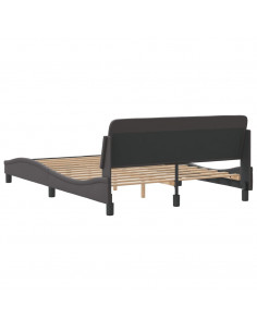 Giroletto con Testiera Grigio 140x200 cm in Similpelle