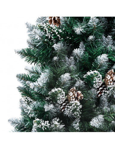 Albero di Natale Artificiale con Pigne e Neve Bianca 150 cm
