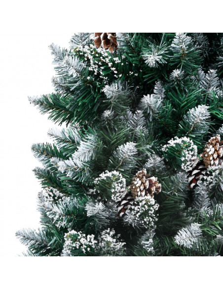 Albero di Natale Artificiale con Pigne e Neve Bianca 150 cm