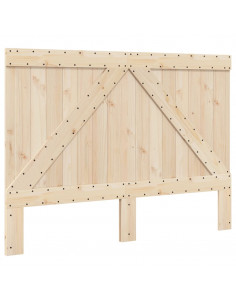 Giroletto con Testiera Grigio 140x200 cm Legno Massello di Pino