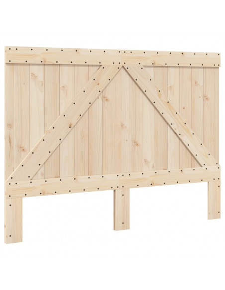 Giroletto con Testiera Grigio 140x200 cm Legno Massello di Pino