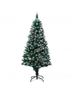 Albero di Natale Artificiale con Pigne e Neve Bianca 180 cm 2