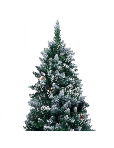 Albero di Natale Artificiale con Pigne e Neve Bianca 180 cm