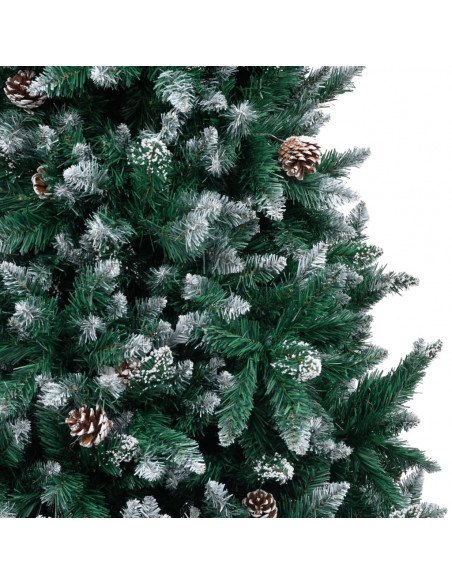 Albero di Natale Artificiale con Pigne e Neve Bianca 210 cm