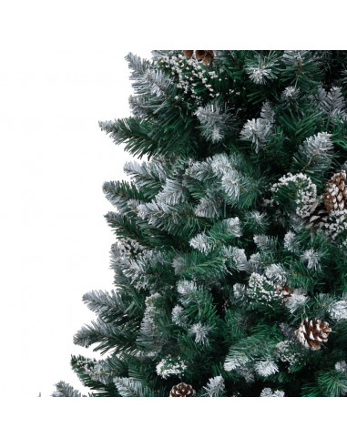 Albero di Natale Artificiale con Pigne e Neve Bianca 210 cm