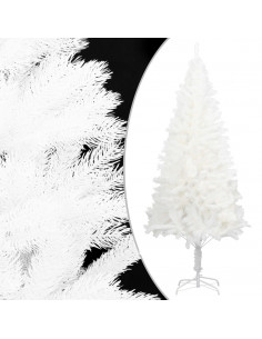 Albero di Natale Artificiale con Aghi Realistici Bianco 210 cm 2