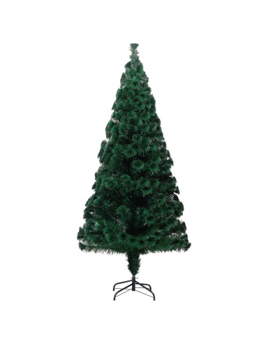 Albero di Natale con Supporto Verde 180 cm in Fibra Ottica