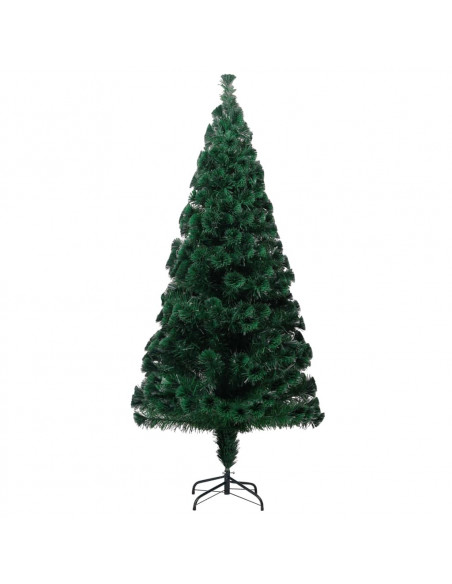 Albero di Natale con Supporto Verde 180 cm in Fibra Ottica