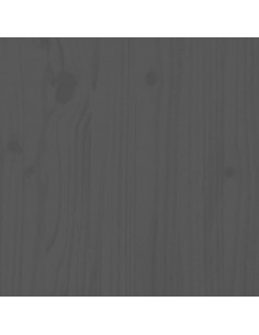 Giroletto con Testiera Grigio 200x200 cm in Legno Massello