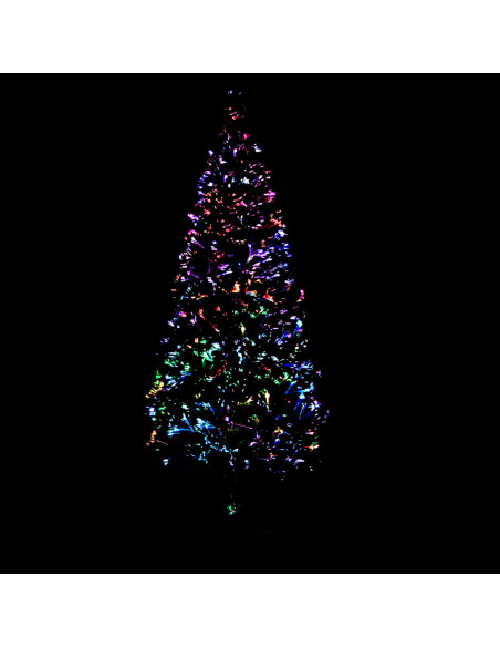 Albero di Natale con Supporto Verde 180 cm in Fibra Ottica