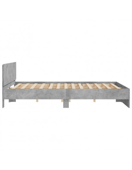 Giroletto con Testiera Grigio Cemento 160x200 cm