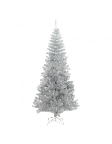 Albero di Natale Artificiale con Supporto Argento 240 cm PET