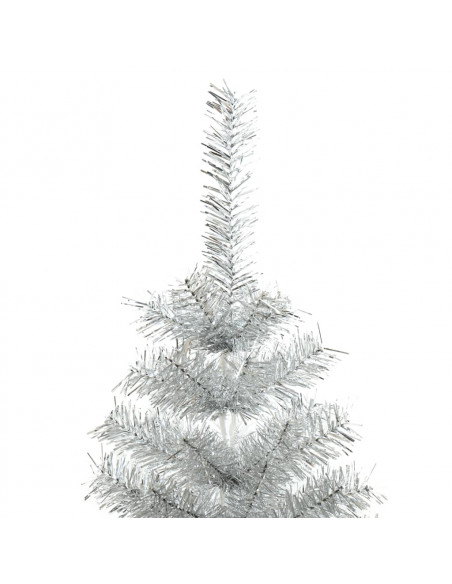 Albero di Natale Artificiale con Supporto Argento 240 cm PET