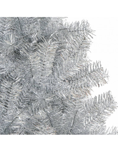 Albero di Natale Artificiale con Supporto Argento 240 cm PET