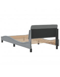 Giroletto con Testiera Grigio Chiaro 100x200 cm in Tessuto