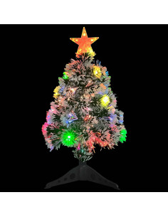 Albero Natale Preilluminato Bianco e Blu 64 cm in Fibra Ottica 2