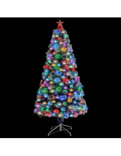 Albero Natale Preilluminato Bianco e Blu 120 cm in Fibra Ottica 2