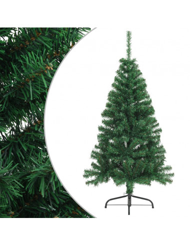 Albero di Natale Artificiale Metà con Supporto Verde 120 cm PVC